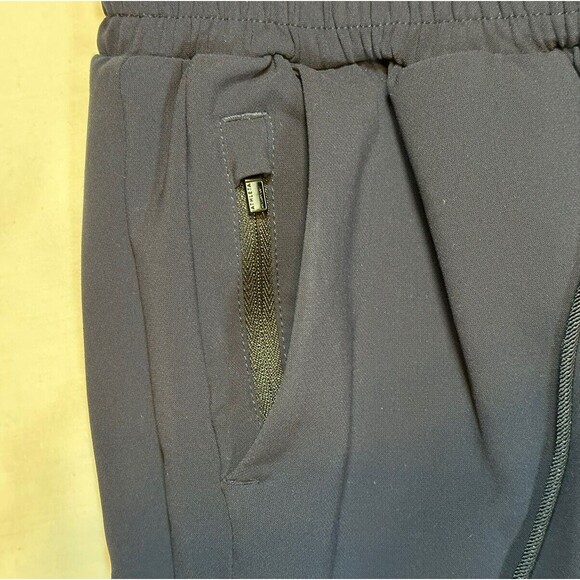 Athleta Metropolis Straight Leg Pants Womens 0 Navy Blue Elastic Waist Zip Ankle - Picture 8 of 15